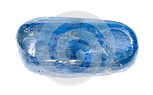 tumbled transparent blue kyanite mineral isolated
