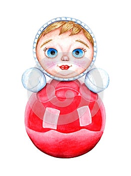 Tumbler doll watercolor