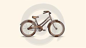 Tumblewave Style Bike Illustration On Beige Background