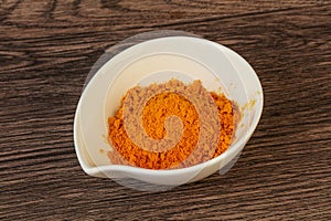 Tumeric powder in the bowl