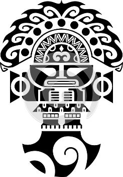 Tumi Tribal Ceremonial Knife Inca Culture Illustration