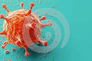 Tumor microenvironment background with cancer cells, T-Cells, nanoparticles, molecules and blood vessels