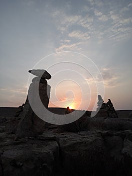 Tumulus in the Negev sunset