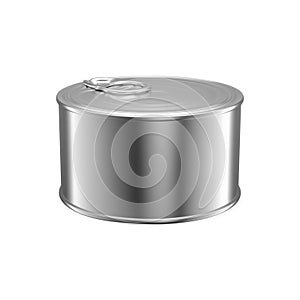 Tuna can blank. Canned food cylinder tin vector illustration