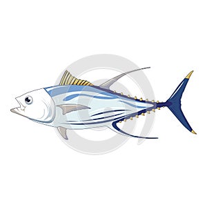 Tuna fish icon, cartoon style