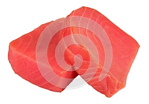 Tuna fish steaks.isolated on white
