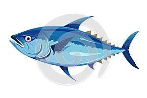 Tuna fish underwater cartoon vector