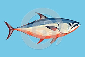 Tuna fish underwater cartoon vector