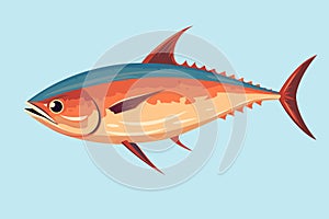 Tuna fish underwater cartoon vector