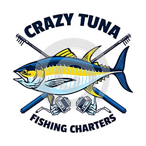 Tuna fishing vintage design photo