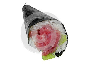 Tuna hand-roll sushi