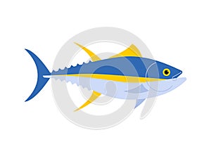 Tuna isolated. tunny Seafood fish. vector illustration