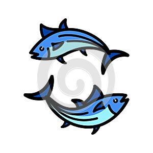 Tuna line icon vector