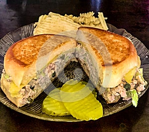 Tuna melt sandwich lunch