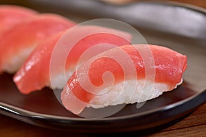 Tuna nigiri sushi plate