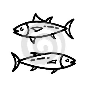 Tuna outline vector icon