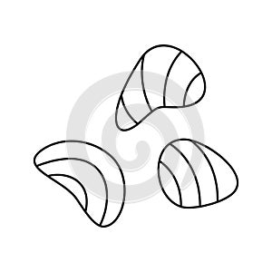 Tuna pieces line icon. Black simple pictogram of part of fish