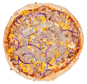 Tuna Pizza (over white)