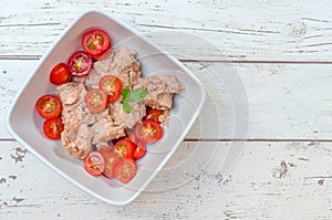 Tuna salad with Copy Space Area