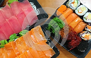 Tuna sashimi ,Tuna fish , Fresh fish , Raw tuna ,salmon , sashimi salmon