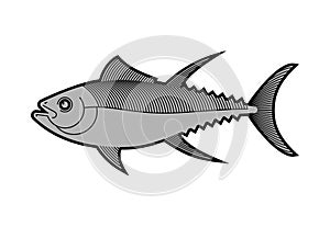 Tuna sign. Icon tunny Seafood fish. Symbol vector illustration