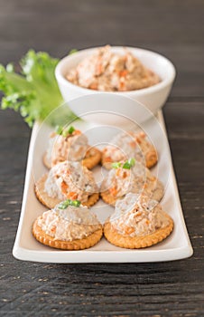 tuna spread with cracker