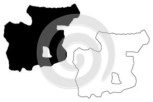 Tunapunaâ€“Piarco region Regional corporations and municipalities, Republic of Trinidad and Tobago map vector illustration,