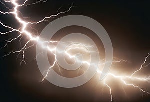 Tunder lightning bolts isolated on black background