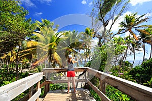 Before the tunderstorm on an exotic beach in caribbean