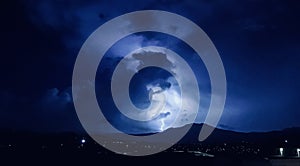 Tunderstorm and lightning