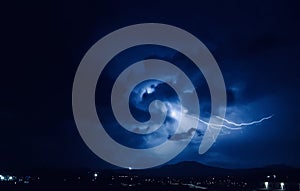 Tunderstorm and lightning