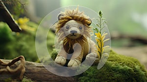 Tundra: A Felt Stop-motion Lion In Vray Style photo