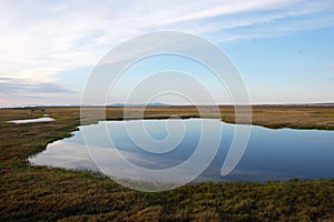 Tundra lake at arctic Island Chukotka photo