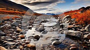 Tundra Stream Captivating Fall Time Photography Of A Flowing Mountain Stream