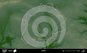 Tundzha outlined, Bulgaria. Physical