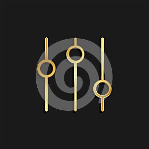 tune, control, setting gold icon. Vector illustration of golden