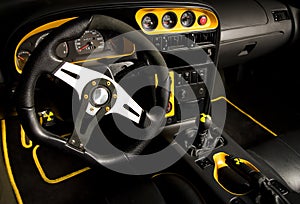 Tuned sport car interior photo