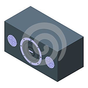 Tuner play woofer icon isometric vector. System equipment