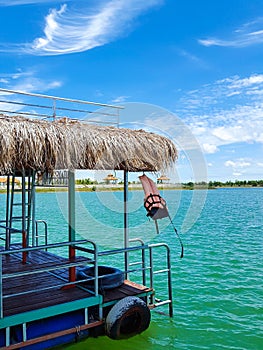 Tung Kula lake in Surin city, blue sky, Turquoise la