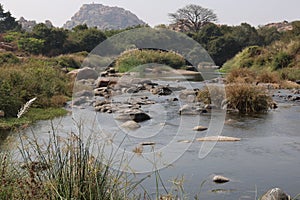 Tungabhadra River, Hampi, near Hospete, Karnataka, India