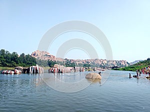 Tungabhadra River at Hosapete,karnataka,india.