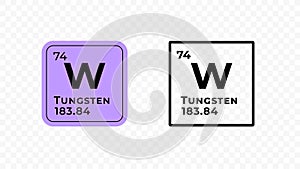 Tungsten, chemical element of the periodic table vector