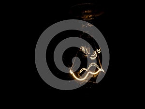 Tungsten filament wire of incandescent light bulb