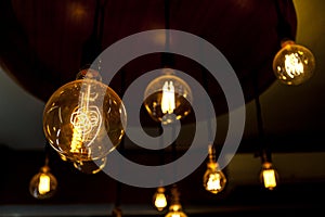 Tungsten lamps , old fashion chandelier, lightbulb