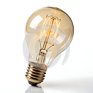 Tungsten Light Bulb on White Background