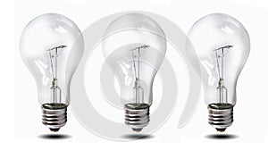 Tungsten lightbulb isolated over white background