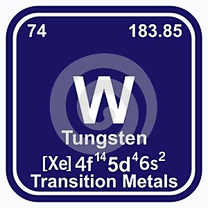 Tungsten Periodic Table of the Elements Vector illustration eps 10