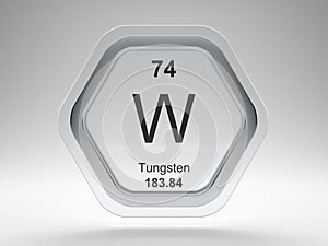 Tungsten symbol hexagon frame