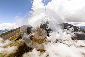 Tungurahua Volcano Helicopter Shot