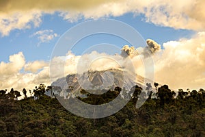 Tungurahua Volcano Spewing Restive Plumes Of Ash photo